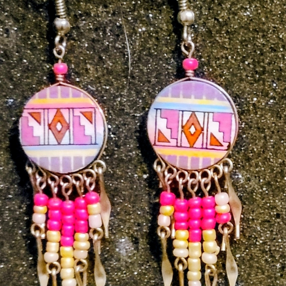 SOUTHWESTERN Beaded Dangle Earrings